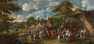 Jarmark wiejski, um 1700. autorstwa Rutger Verburgh