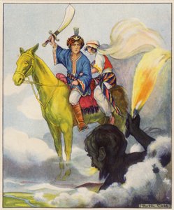 Magiczny koń z mosiądzu (kolorowa litografia) autorstwa Ruth Cobb