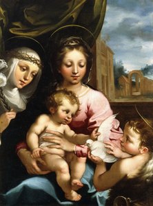 Madonna z Dzieciątkiem z Dzieciątkiem Św. Jan Chrzciciel i Św. Katarzyna ze Sieny, ok. 1597-1612 autorstwa Rutilio Manetti