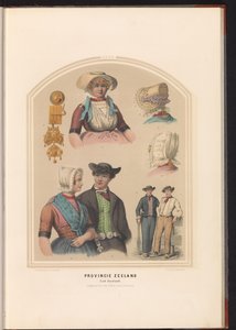 Tradycyjny strój wyspy Zuid-Beveland w Zelandii, 1857 Prowincja Zelandia. South Beveland / XXXII (tytuł na obiekcie) autorstwa Ruurt de Vries