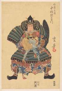 Nakamura Utaemon III jako Katô Masakiyo w het toneelstuk „Keisei yûsan sakura”, Teatr Kado