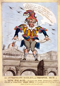 „Odpowiednie godło dla łuku triumfalnego nowego pałacu Buckingham…, Londyn, 1829” autorstwa SW Fores