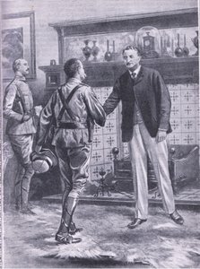 Kiedy Kimberley została zwolniona przez Francuzów. Generał French i Cecil Rhodes, ilustracja z Cassells Romance of Famous Lives, ok. 1940 r.