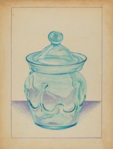 Szklany pojemnik autorstwa S. Brodsky