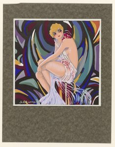 Femmes Modernes, 1926: Siedząca kobieta, z draperią. autorstwa S Chompré
