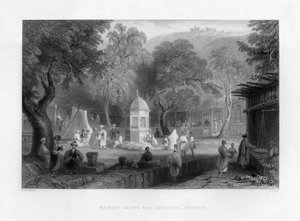 Scena targowa i fontanna w Antiochii w Turcji, 1841 r.