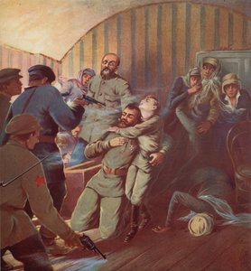 Zabójstwo cara Rosji Mikołaja II i jego rodziny przez bolszewików, Jekaterynburg, rewolucja rosyjska autorstwa S. Sarmat