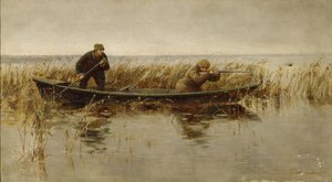 Polowanie na kaczki, druga połowa XIX wieku autorstwa S. Silvanovich