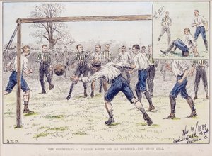 The Corinthians kontra Preston North End w Richmond – trzeci gol, z „The Illustrated Sporting and Dramatic News”