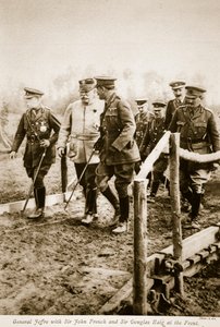 Generał Joffre z Sir Johnem Frenchem i Sir Douglasem Haigiem na froncie, 1914-19 autorstwa S. d A. Photography