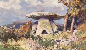 Dolmen of Grandmont (kolorowa litografia) autorstwa Sabine Baring Gould
