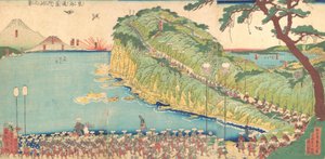Procesje Daimyo przechodzące wzdłuż Tokaido, XIX wiek.