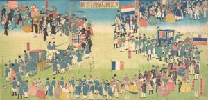 Pochód ludzi z pięciu krajów: Holandii, Rosji, Francji, Anglii i Ameryki, 1861 r.,