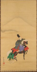 Narihira reitet unterhalb des Fuji autorstwa Sakai Hoitsu