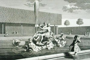 Fontanna Neptuna i Tetydy w Belwederze w Wiedniu, rytowana przez Jakoba Gottlieba Thelotta (ok. 1711-75), wydana ok. 1730-40 (rycina)