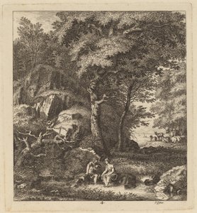 Pasterz i młoda kobieta z nogami w potoku, 1764.