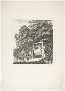 Wędkowanie z okna, płyta trzecia z Paysages Dédiés à M. Warelet autorstwa Salomon Gessner
