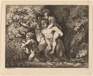 Satyr niosący nimfę autorstwa Salomon Gessner