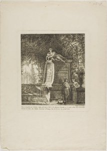 Fontanna z kratą, frontispis z Paysages Dédiés à M. Warelet autorstwa Salomon Gessner