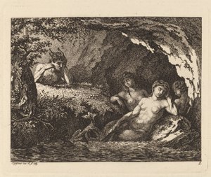 Trzy śpiące duszki z satyrem, 1769.