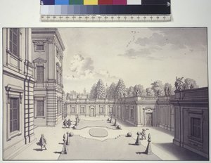 Cała strona: widok na ogrody pałacu Liechtensteinów autorstwa Salomon Kleiner