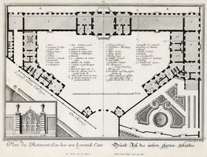 Plan piętra zamku dolnego autorstwa Salomon Kleiner