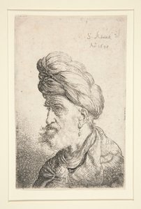 Popiersie mężczyzny z turbanem autorstwa Salomon Koninck