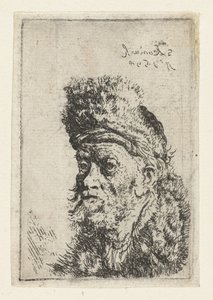 Popiersie mężczyzny w futrzanej czapce Popiersie mężczyzny w turbanie autorstwa Salomon Koninck
