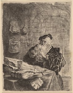 Mężczyzna z scyzorykiem autorstwa Salomon Koninck
