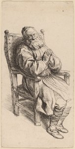 Stary człowiek śpi w fotelu autorstwa Salomon Koninck