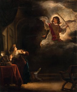 Zwiastowanie - Obraz Salomona Konincka (1609-1656) - 1655 - Olej na płótnie - 72,5x61,5 - Hallwylska Museet, Sztokholm autorstwa Salomon Koninck