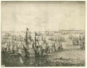 Bitwa pod Duinsami (lewa płyta), 1639 autorstwa Salomon Savery