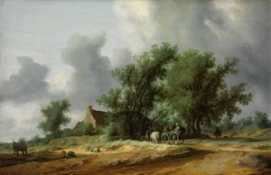 Droga po wydmach z bryczką autorstwa Salomon van Ruisdael or Ruysdael