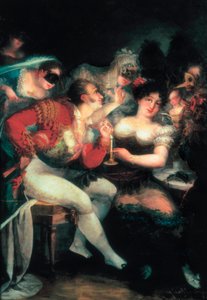Kawiarenka podczas karnawału, detal, ok. godz. 1824-25 (olej na płótnie) autorstwa Salvador Mayol