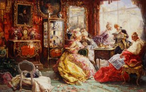 Popołudnie w Salonie, 1902 autorstwa Salvador Sanchez Barbudo