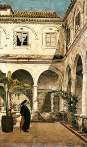 „„ Ojciec Salabot w krużganku klasztoru św. Muzeum Kadyksu. Hiszpania autorstwa Salvador Viniegra y Lasso de la Vega