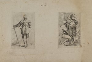 (Seria figurek) Plecy mężczyzny w kasku, stojącego autorstwa Salvator Rosa