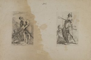 (Seria figurek) Mężczyzna trzymający ciężką linę autorstwa Salvator Rosa
