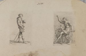 (Seria figurek) Mężczyzna z ręką na wysokości klatki piersiowej autorstwa Salvator Rosa