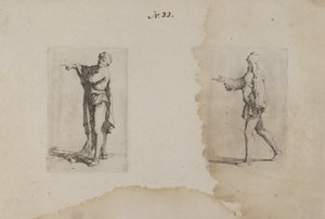 (Seria figurek) Stojący mężczyzna, wskazujący w lewo autorstwa Salvator Rosa