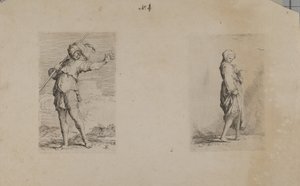 (Seria figurek) Stojący mężczyzna z pierzastym nakryciem głowy autorstwa Salvator Rosa