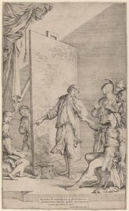 Aleksander w Pracowni Apelles autorstwa Salvator Rosa