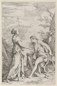Apollo i Sybilla Kumejska autorstwa Salvator Rosa