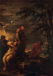 Demokryt i Protagoras, 1663-1664 autorstwa Salvator Rosa