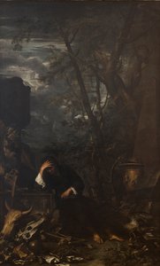 Demokryt w medytacji autorstwa Salvator Rosa