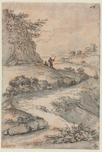 Postacie na krętej drodze autorstwa Salvator Rosa