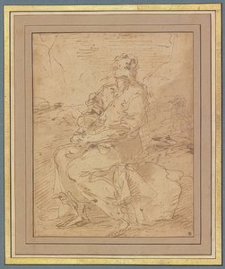 Św. Franciszek, szkic. 1649-60 autorstwa Salvator Rosa