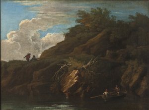 Krajobraz z wodą autorstwa Salvator Rosa