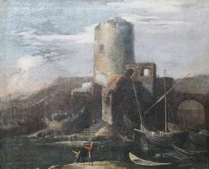 Krajobraz z ruinami autorstwa Salvator Rosa