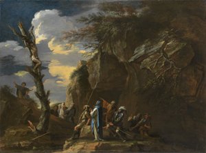 Ukrzyżowanie Polikratesa, ok. 1664 r. (olej na płótnie) autorstwa Salvator Rosa